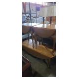 Oval drop leaf Coffee table and matching side