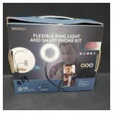Visitor flexible ring light and smartphone kit