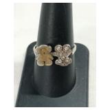 Silver bear ring marked 925 size 8.5 .105oz