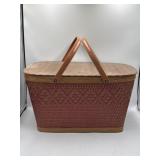 Red-Man woven picnic basket, some loose wicker