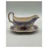 Copeland Spode gravy boat w/attached under-plate