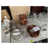 Carnival glass, clear depression glass, milk