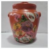 Ransburg pottery hand painted crock cookie jar