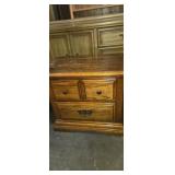2 drawer wooden night stand with oak finish