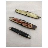 3 vintage pocket knives need good cleaning