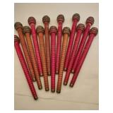 13 vintage wooden textile bobbins