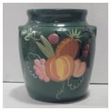 Ransburg pottery hand painted crock cookie jar
