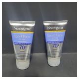 2 piece neutrogena sport face 70 SPF sunscreen