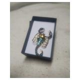 Beautiful Scorpian Goldtone/JemBroach with Gift