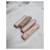 4 Old Rolls Wheat Pennies Different Years