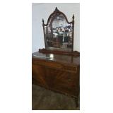 5 drawer dresser with mirror on wheels 50x22x36in
