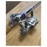 Shimano Spirex fishing reel, casting rod, & spare
