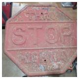 Cast iron stop sign 24in x24in heavy