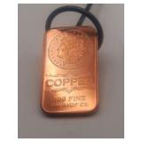 1 Ounce Of .999 Fine CopperWalking Liberty Bar