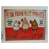 Farm fresh butt nuggets metal sign 13x10