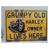 Grumpy doll Harley owners metal sign 13x10