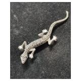 Silver clear Stone Geico brooch marked 925.