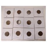 12 wheat pennies mixed years