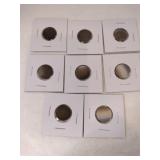 8 Indian Head pennies mixed years