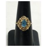 14k bluestone ring marked 14k size 6.5.