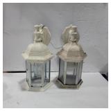 Metal and glass outdoor lights 12in tall