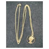 Good tone  Mercury dime cut out pendant