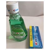 33.8 oz Scope & 2-4.3 oz Crest toothpaste