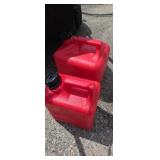 2 red gas cans 2 gal and 1 gal cans