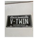 6 in x 12 in metal V-Twin Harley Davidson license
