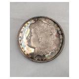 1 lb silver plated replica of us Morgan dollar