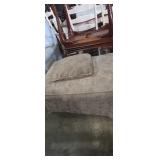 Floral upholstered Ottoman with matching throw