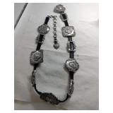 Brighton silver tone medallion Concho leather