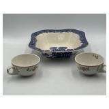 Shenango USA China tea cups & Willow Woods Ware