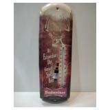 Budweiser deer metal thermometer