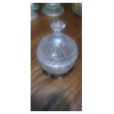 This item is a vintage crystal lidded trinket