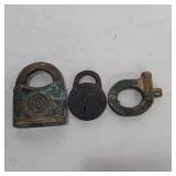 3 old locks no keys