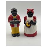 Black Americana ceramic salt and pepper shakers
