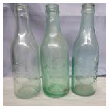 3 glass bottles Warsaw, Kokomo, Crawfordsville