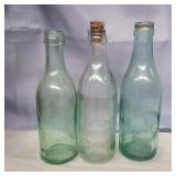 3 glass bottles Peru, wabash, Mishawaka