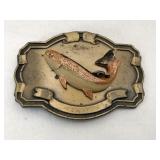 Trout fisherman 1970s belt buckle