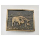 Brass BTS 1978 hog belt buckle
