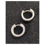 Silver small hoop earrings Mark 925.     .125oz