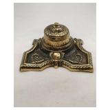 Vintage Art Deco brass inkwell