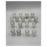 17 clear glass individual creamer jars, vintage