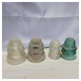 4 glass insulators