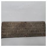 Cast iron sign 10in x 4in