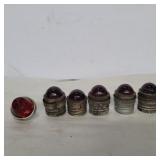 6 red glass beehive lights 1.5in