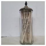 Straw glass container with sim tex sanitary
