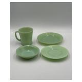 Fire-King Jadeite dinnerware, smaller saucer is