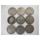 9 V nickels mixed years